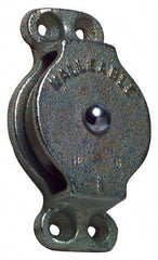 Value Collection - Single Closed Side Mount Guidance Pulley - Sheave, 3 Inch Outside Diameter, Wire Rope, 3/8 Inch Diameter, 0.235 Inch to 0.246 Inch Mounting Hole Diameter Iron, Galvanized Finish - Americas Industrial Supply