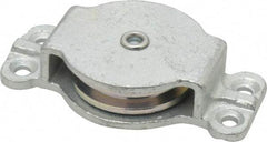 Value Collection - Single Closed Side Mount Guidance Pulley - Sheave, 2 Inch Outside Diameter, Wire Rope, 1/4 Inch Diameter, 0.209 Inch to 0.22 Inch Mounting Hole Diameter Iron, Galvanized Finish - Americas Industrial Supply