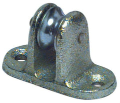 Value Collection - Single Upright Mount Guidance Pulley - Sheave, 11/16 Inch Outside Diameter, Fibrous Rope, 1/4 Inch Diameter, 0.144 Inch to 0.155 Inch Mounting Hole Diameter Malleable Iron, Galvanized Finish - Americas Industrial Supply