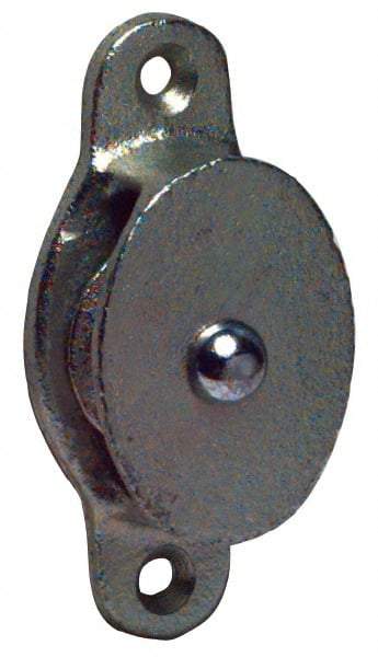 Value Collection - Single Side Side Mount Guidance Pulley - Sheave, 1-3/8 Inch Outside Diameter, Fibrous Rope, 5/16 Inch Diameter, 0.183 Inch to 0.194 Inch Mounting Hole Diameter Malleable Iron, Galvanized Finish - Americas Industrial Supply