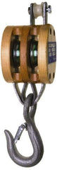 Campbell - 1, 800 Lbs. Load Limit, Shell Block - Double Sheave, 3 Inch Outside Diameter, Fibrous Rope, 5/8 Inch Diameter, Wood, Galvanized Finish - Americas Industrial Supply