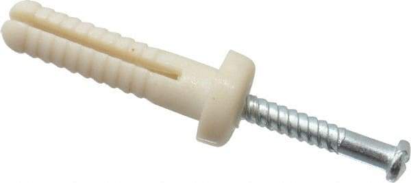 Value Collection - 1/4" Diam, 1/4" Drill, 1" OAL, 2-1/2" Min Embedment Hammer Drive Concrete Anchor - Nylon, Zinc-Plated Finish, Round Head - Americas Industrial Supply