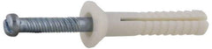 Value Collection - 1/4" Diam, 1/4" Drill, 2" OAL, 1-1/4" Min Embedment Hammer Drive Concrete Anchor - Nylon, Zinc-Plated Finish, Flat Head - Americas Industrial Supply