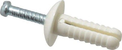 Value Collection - 1/4" Diam, 1/4" Drill, 3/4" OAL, 1-3/4" Min Embedment Hammer Drive Concrete Anchor - Nylon, Zinc-Plated Finish, Mushroom Head - Americas Industrial Supply
