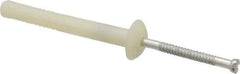 Value Collection - 1/4" Diam, 1/4" Drill, 2" OAL, 3-1/2" Min Embedment Hammer Drive Concrete Anchor - Nylon, Zinc-Plated Finish, Mushroom Head - Americas Industrial Supply