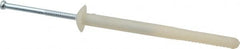 Value Collection - 1/4" Diam, 1/4" Drill, 3" OAL, Hammer Drive Concrete Anchor - Nylon, Zinc-Plated Finish, Mushroom Head - Americas Industrial Supply