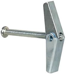 Value Collection - 3/16" Screw, 3/16" Diam, 2" Long, Toggle Bolt Drywall & Hollow Wall Anchor - 3/16" Drill, Zinc Plated, Steel, Use in Concrete, & Masonry, Hollow Tile, Plaster & Wallboard - Americas Industrial Supply