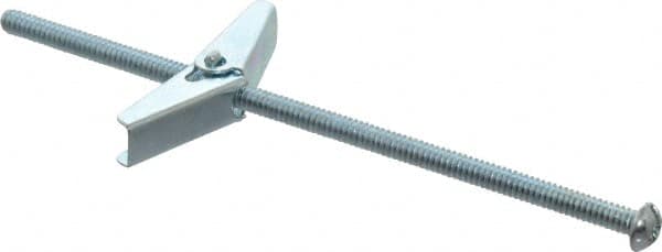 Value Collection - 3/16" Screw, 3/16" Diam, 5" Long, Toggle Bolt Drywall & Hollow Wall Anchor - 3/16" Drill, Zinc Plated, Steel, Use in Concrete, & Masonry, Hollow Tile, Plaster & Wallboard - Americas Industrial Supply
