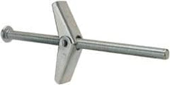 Value Collection - 5/16" Screw, 5/16" Diam, 6" Long, Toggle Bolt Drywall & Hollow Wall Anchor - 5/16" Drill, Zinc Plated, Steel, Use in Concrete, & Masonry, Hollow Tile, Plaster & Wallboard - Americas Industrial Supply