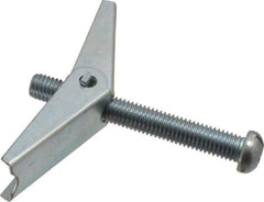 Value Collection - 1/2" Screw, 1/2" Diam, 4" Long, Toggle Bolt Drywall & Hollow Wall Anchor - 1/2" Drill, Zinc Plated, Steel, Use in Concrete, & Masonry, Hollow Tile, Plaster & Wallboard - Americas Industrial Supply