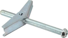 Value Collection - 1/2" Screw, 1/2" Diam, 6" Long, Toggle Bolt Drywall & Hollow Wall Anchor - 1/2" Drill, Zinc Plated, Steel, Use in Concrete, & Masonry, Hollow Tile, Plaster & Wallboard - Americas Industrial Supply