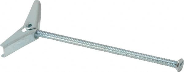 Value Collection - 1/8" Screw, 1/8" Diam, 3" Long, Toggle Bolt Drywall & Hollow Wall Anchor - 1/8" Drill, Zinc Plated, Steel, Use in Concrete, & Masonry, Hollow Tile, Plaster & Wallboard - Americas Industrial Supply