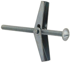 Value Collection - 1/8" Screw, 1/8" Diam, 2" Long, Toggle Bolt Drywall & Hollow Wall Anchor - 1/8" Drill, Zinc Plated, Steel, Use in Concrete, & Masonry, Hollow Tile, Plaster & Wallboard - Americas Industrial Supply