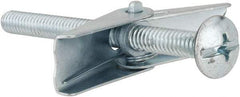 Value Collection - 1/4" Screw, 1/4" Diam, 3" Long, Toggle Bolt Drywall & Hollow Wall Anchor - 1/4" Drill, Zinc Plated, Steel, Use in Concrete, & Masonry, Hollow Tile, Plaster & Wallboard - Americas Industrial Supply