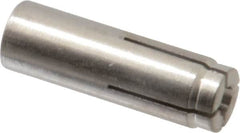 Value Collection - 3/8" Diam, 3/8" Drill, 1-9/16" OAL, 2" Min Embedment Drop-In Concrete Anchor - 303 Stainless Steel, Zinc-Plated Finish, 5/8" Thread Length - Americas Industrial Supply