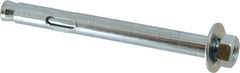 Value Collection - 3/8" Diam, 3/8" Drill, 4" OAL, Sleeve Concrete Anchor - Steel, Zinc-Plated Finish, Hex Nut Head, Hex Drive - Americas Industrial Supply