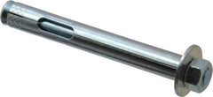 Value Collection - 1/2" Diam, 1/2" Drill, 4" OAL, 2-1/2" Min Embedment Sleeve Concrete Anchor - Steel, Zinc-Plated Finish, Hex Nut Head - Americas Industrial Supply