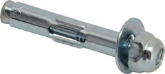 Value Collection - 1/4" Diam, 1/4" Drill, 1-3/8" OAL, 1-5/8" Min Embedment Sleeve Concrete Anchor - Steel, Zinc-Plated Finish, Acorn Nut Head - Americas Industrial Supply