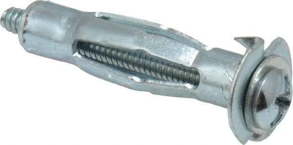 Value Collection - #6 to 32 Screw, 1/8" Diam, 1-1/4" Long, 3/8 to 1/2" Thick, Sleeve Drywall & Hollow Wall Anchor - 1/8" Drill, Zinc Plated, Steel, Use in Drywall - Americas Industrial Supply