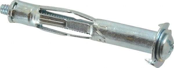 Value Collection - #6 to 32 Screw, 1/8" Diam, 1-5/8" Long, 5/8 to 3-1/2" Thick, Sleeve Drywall & Hollow Wall Anchor - 1/8" Drill, Zinc Plated, Steel, Use in Drywall - Americas Industrial Supply