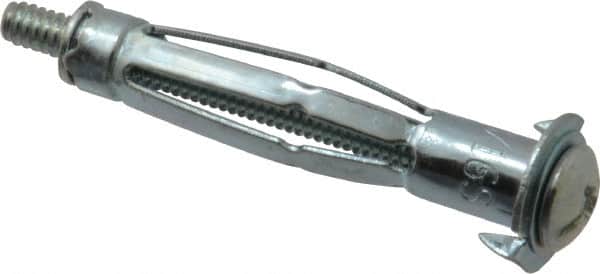 Value Collection - #10 to 24 Screw, 3/16" Diam, 2-1/16" Long, 3/8 to 5/8" Thick, Sleeve Drywall & Hollow Wall Anchor - 3/16" Drill, Zinc Plated, Steel, Use in Drywall - Americas Industrial Supply