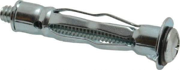 Value Collection - 1/4 - 20" Screw, 1/4" Diam, 2-1/16" Long, 3/8 to 5/8" Thick, Sleeve Drywall & Hollow Wall Anchor - 1/4" Drill, Zinc Plated, Steel, Use in Drywall - Americas Industrial Supply