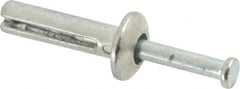 Value Collection - 1/4" Diam, 1/4" Drill, 1" OAL, 5-3/4" Min Embedment Hammer Drive Concrete Anchor - Zamac Alloy, Zinc-Plated Finish, Mushroom Head - Americas Industrial Supply