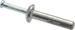 Value Collection - 1/4" Diam, 1/4" Drill, 1-1/4" OAL, 6-1/2" Min Embedment Hammer Drive Concrete Anchor - Zamac Alloy, Zinc-Plated Finish, Mushroom Head - Americas Industrial Supply