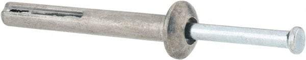Value Collection - 1/4" Diam, 1/4" Drill, 2" OAL, Hammer Drive Concrete Anchor - Zamac Alloy, Zinc-Plated Finish, Mushroom Head - Americas Industrial Supply