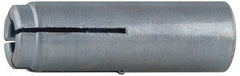 Value Collection - 3/4" Diam, 3/4" Drill, 3-3/16" OAL, 2" Min Embedment Drop-In Concrete Anchor - 303 Stainless Steel, Zinc-Plated Finish, 1-1/4" Thread Length - Americas Industrial Supply
