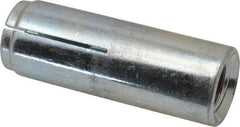 Value Collection - 5/8" Diam, 5/8" Drill, 2-9/16" OAL, Drop-In Concrete Anchor - Grade 5 Steel, Zinc-Plated Finish, 1" Thread Length - Americas Industrial Supply