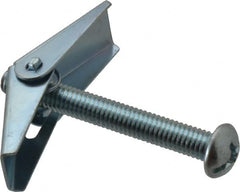 Value Collection - 3/8" Screw, 3/8" Diam, 3" Long, Toggle Bolt Drywall & Hollow Wall Anchor - 3/8" Drill, Zinc Plated, Steel, Use in Concrete, & Masonry, Hollow Tile, Plaster & Wallboard - Americas Industrial Supply