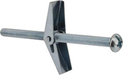 Value Collection - 3/8" Screw, 3/8" Diam, 6" Long, Toggle Bolt Drywall & Hollow Wall Anchor - 3/8" Drill, Zinc Plated, Steel, Use in Concrete, & Masonry, Hollow Tile, Plaster & Wallboard - Americas Industrial Supply