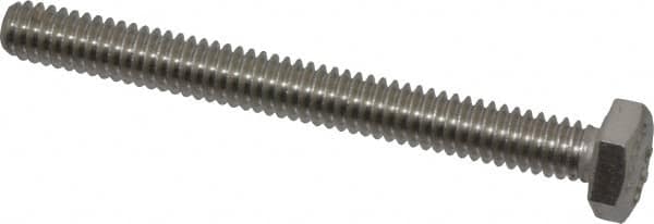 Value Collection - 1/4-20 UNC, 2-1/2" Length Under Head Hex Head Cap Screw - Fully Threaded, Grade 18-8 Stainless Steel, 7/16" Hex - Americas Industrial Supply