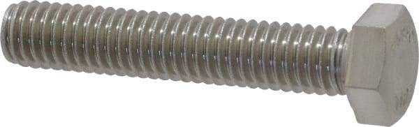 Value Collection - 3/8-16 UNC, 2" Length Under Head Hex Head Cap Screw - Fully Threaded, Grade 18-8 Stainless Steel, 9/16" Hex - Americas Industrial Supply