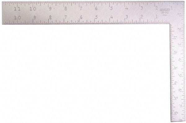 Stanley - 8" Blade Length x 1" Blade Width, 12" Base Length x 1-1/2" Base Width Steel Square - 1 Inch Wide Blade, 1-1/2 Inch Wide Base - Americas Industrial Supply