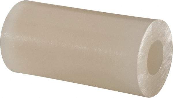 Made in USA - 0.171" ID x 3/8" OD, #8 Screw, Grade 6/6 Nylon Female Unthreaded Circuit Board Spacer - Round Body, 3/4" OAL - Americas Industrial Supply