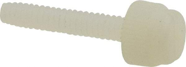 Micro Plastics - #6-32 Knurled Shoulderless Grade 6/6 Nylon Thumb Screw - 1" OAL, 0.243" Head Height - Americas Industrial Supply