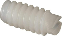 Made in USA - #6-32 UNC, 1/4" Length of Thread, Soft Tip Point Set Screw - Nylon - Americas Industrial Supply