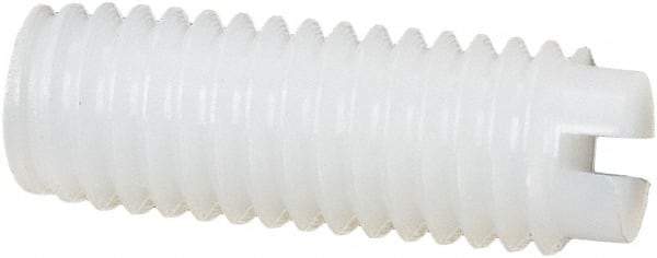 Made in USA - #10-32 UNF, 1/2" Length of Thread, Soft Tip Point Set Screw - Nylon - Americas Industrial Supply