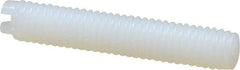 Made in USA - #10-32 UNF, 1" Length of Thread, Soft Tip Point Set Screw - Nylon - Americas Industrial Supply