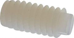 Made in USA - 1/4-20 UNC, 1/2" Length of Thread, Soft Tip Point Set Screw - Nylon - Americas Industrial Supply
