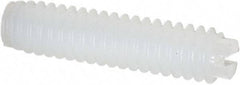 Made in USA - 1/4-20 UNC, 1" Length of Thread, Soft Tip Point Set Screw - Nylon - Americas Industrial Supply