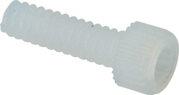 Made in USA - #4-40 UNC Hex Socket Drive, Socket Cap Screw - Grade 6/6 Nylon, Uncoated, Fully Threaded, 3/8" Length Under Head - Americas Industrial Supply