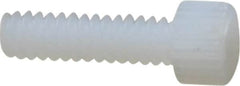 Made in USA - #6-32 UNC Hex Socket Drive, Socket Cap Screw - Grade 6/6 Nylon, Uncoated, Fully Threaded, 1/2" Length Under Head - Americas Industrial Supply