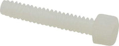 Made in USA - #6-32 UNC Hex Socket Drive, Socket Cap Screw - Grade 6/6 Nylon, Uncoated, Fully Threaded, 3/4" Length Under Head - Americas Industrial Supply
