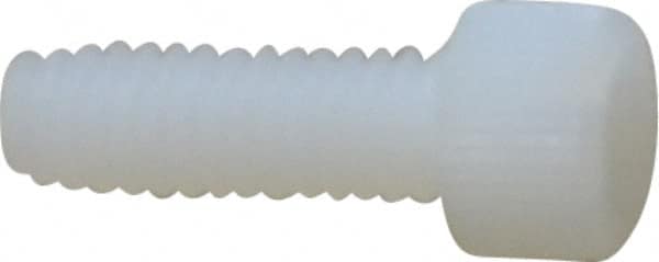 Made in USA - #8-32 UNC Hex Socket Drive, Socket Cap Screw - Grade 6/6 Nylon, Uncoated, Fully Threaded, 1/2" Length Under Head - Americas Industrial Supply