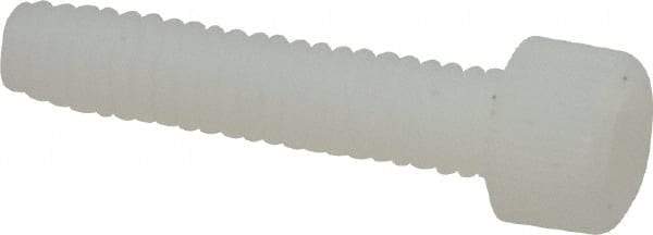 Made in USA - #8-32 UNC Hex Socket Drive, Socket Cap Screw - Grade 6/6 Nylon, Uncoated, Fully Threaded, 3/4" Length Under Head - Americas Industrial Supply