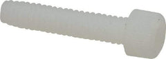 Made in USA - #8-32 UNC Hex Socket Drive, Socket Cap Screw - Grade 6/6 Nylon, Uncoated, Fully Threaded, 3/4" Length Under Head - Americas Industrial Supply