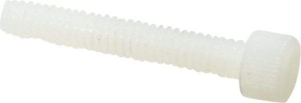 Made in USA - #8-32 UNC Hex Socket Drive, Socket Cap Screw - Grade 6/6 Nylon, Uncoated, Fully Threaded, 1" Length Under Head - Americas Industrial Supply